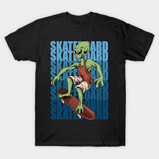 Alien skatebording T-Shirt